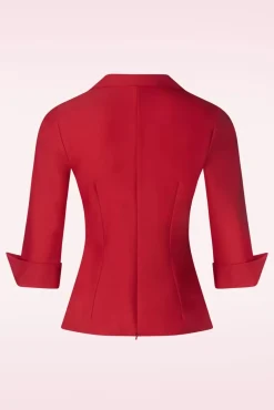 Clearance Glamour Bunny Business Babe Dianne Bluse In Rot