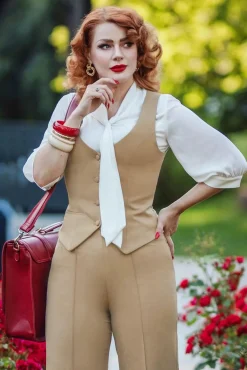 Flash Sale Glamour Bunny Business Babe Dianne Weste In Beige