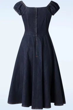 Store Collectif Clothing Dolores Denim Doll Kleid In Blau