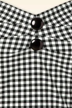 Best Collectif Clothing Dolores Gingham Top In Schwarz Und Weis