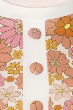 Fashion Vintage Chic for Topvintage Donna Blumenkleid In Pink Und Orange