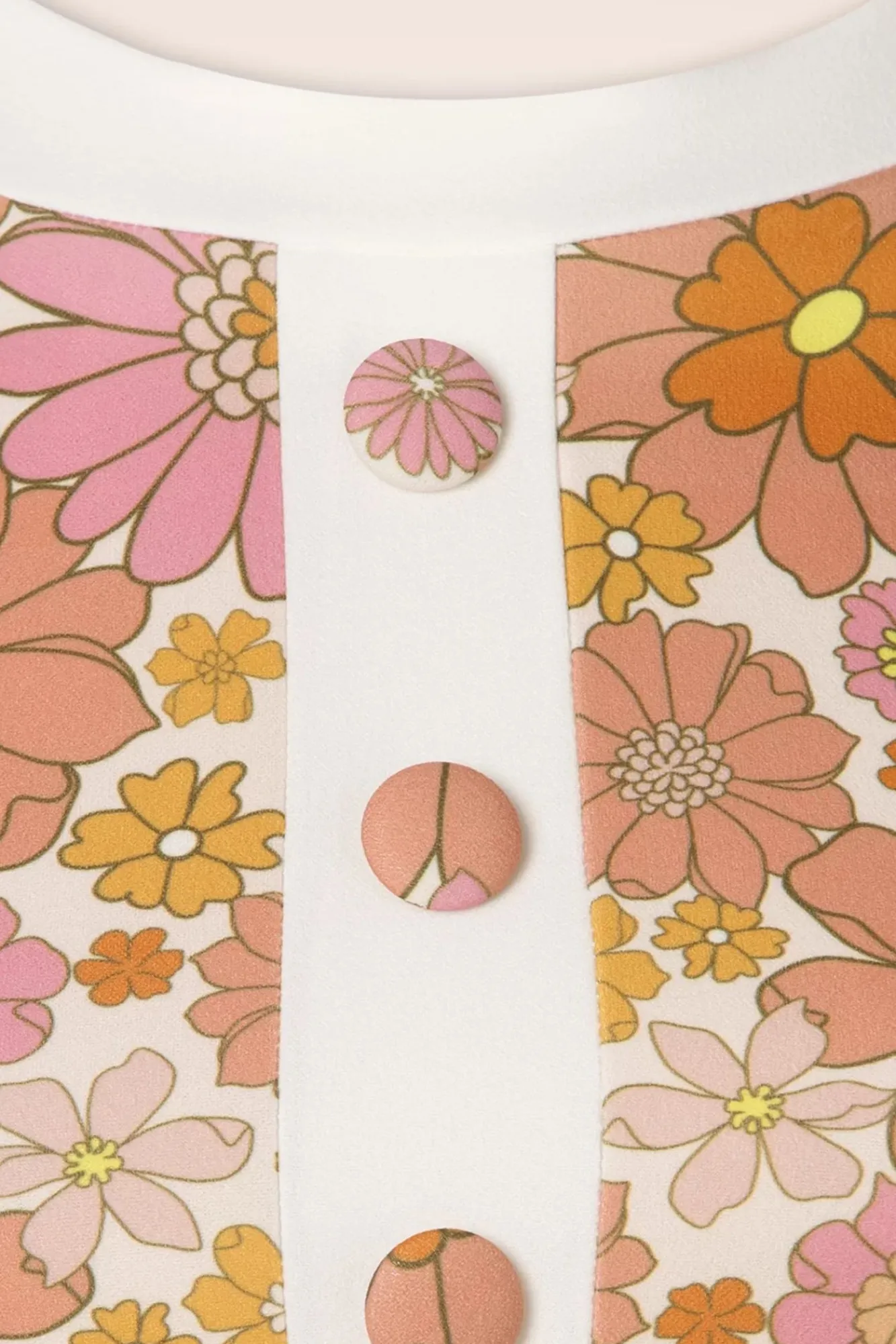 Fashion Vintage Chic for Topvintage Donna Blumenkleid In Pink Und Orange