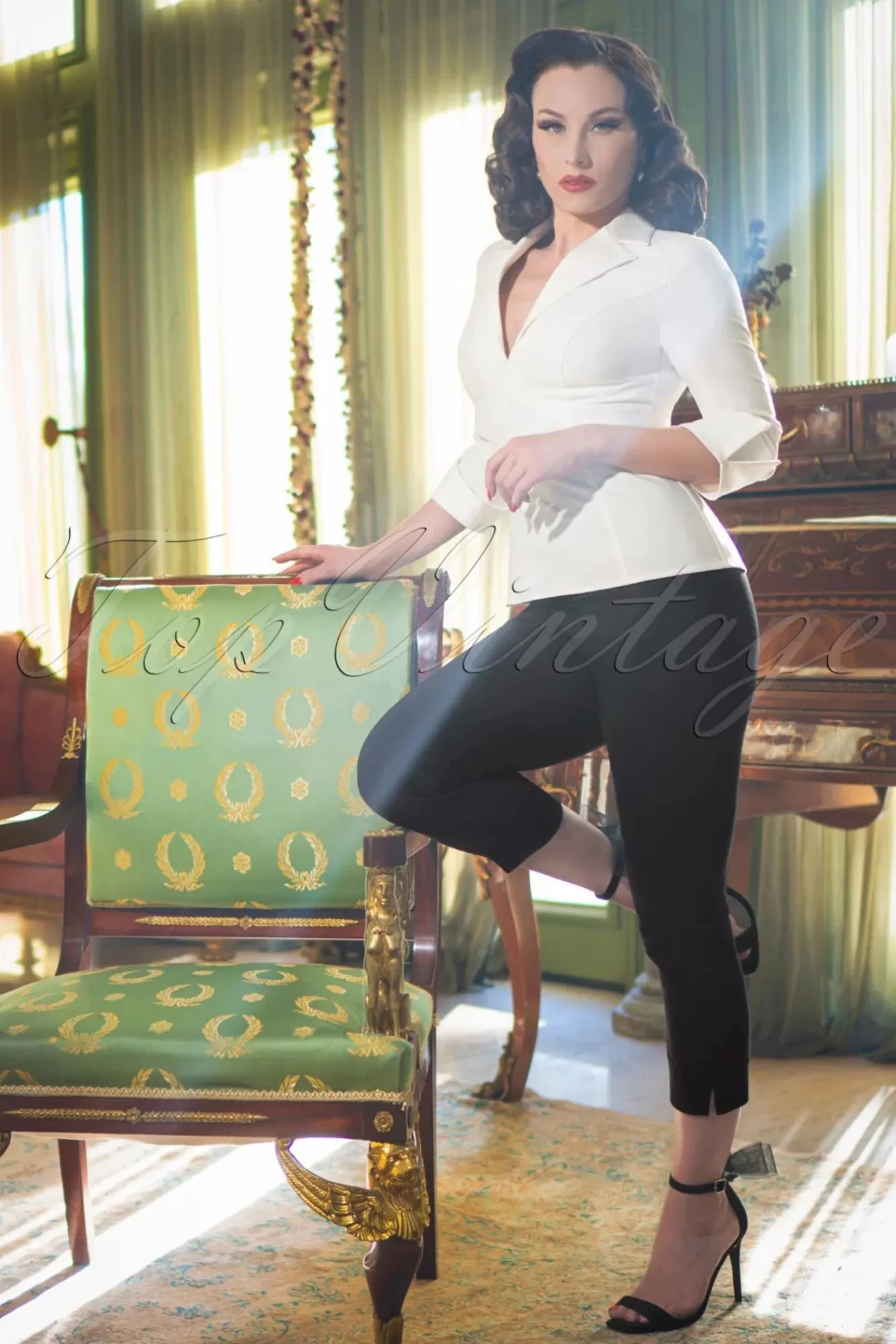 Sale Glamour Bunny Business Babe Donna Capri Hose In Schwarz