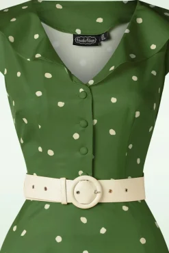 Fashion Vixen Dotty Midikleid Mit Weitem Kragen In Grun