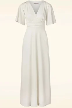 Sale Vintage Chic for Topvintage Eleanor Glitter Maxi Kleid In Egret