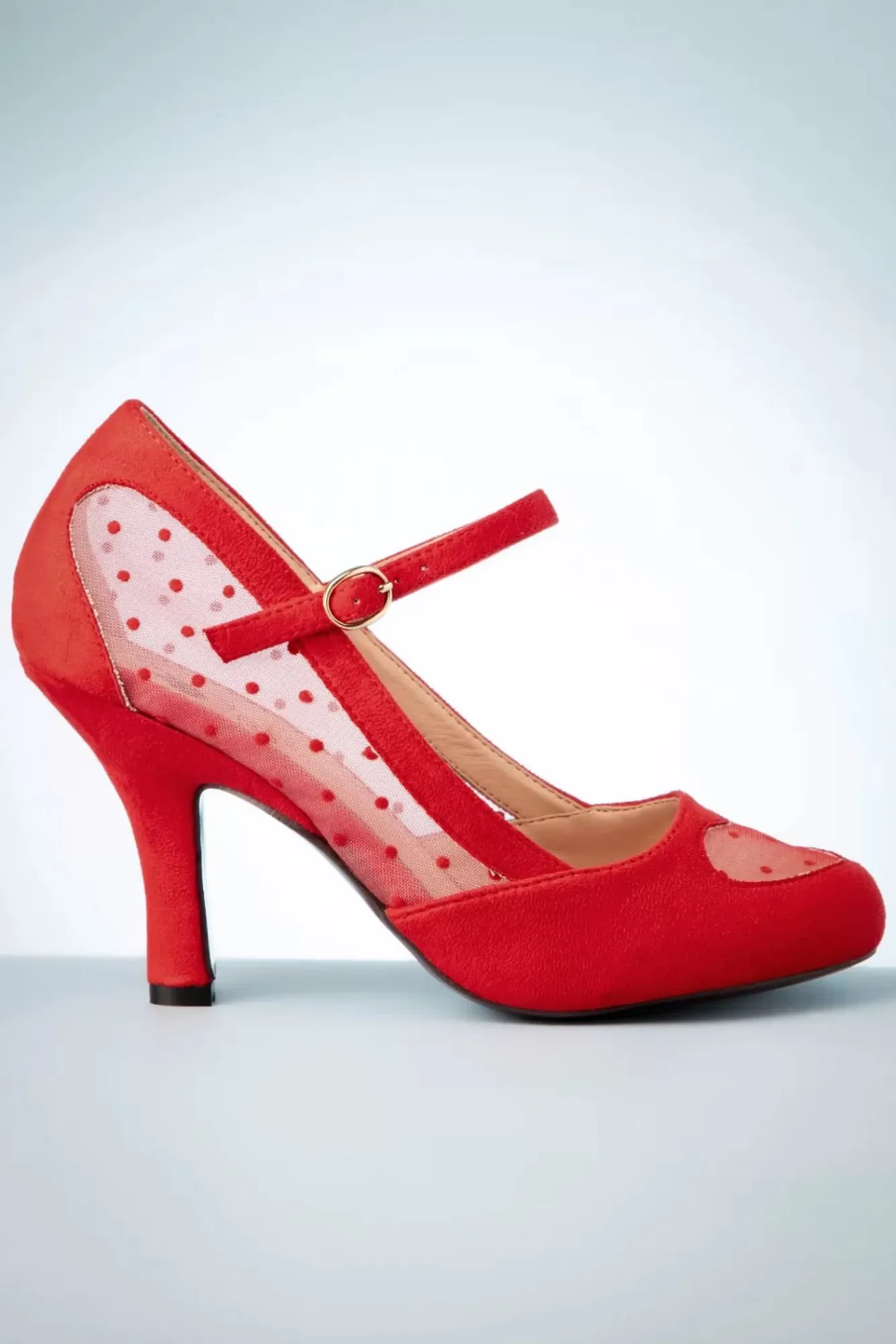 Hot Banned Retro Elegante Punkte Pumps In Rot