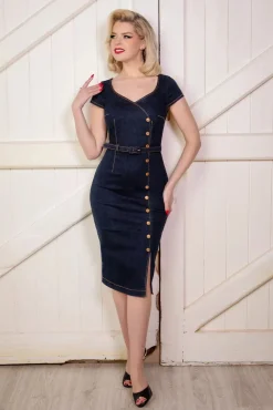 Store Rock-a-Booty Eliose Etuikleid In Blau