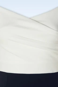 Cheap Vintage Chic for Topvintage Eloise Jumpsuit In Elfenbein Und Marineblau