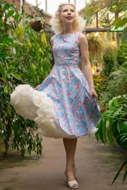 Store Topvintage Boutique Collection Exklusiv Bei Topvintage ~ Adriana Floral Swing Kleid In Hellblau