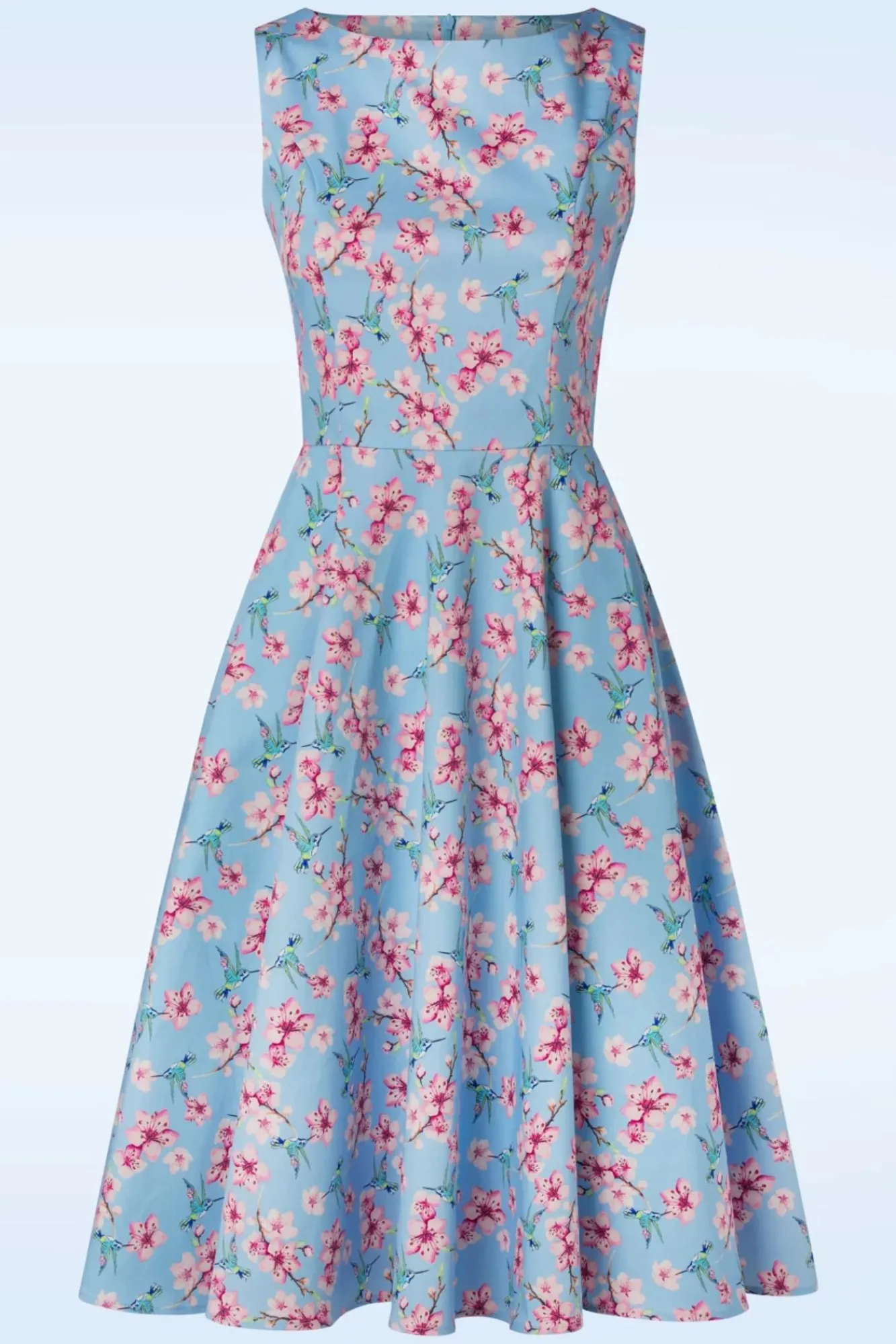 Store Topvintage Boutique Collection Exklusiv Bei Topvintage ~ Adriana Floral Swing Kleid In Hellblau