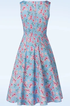 Store Topvintage Boutique Collection Exklusiv Bei Topvintage ~ Adriana Floral Swing Kleid In Hellblau