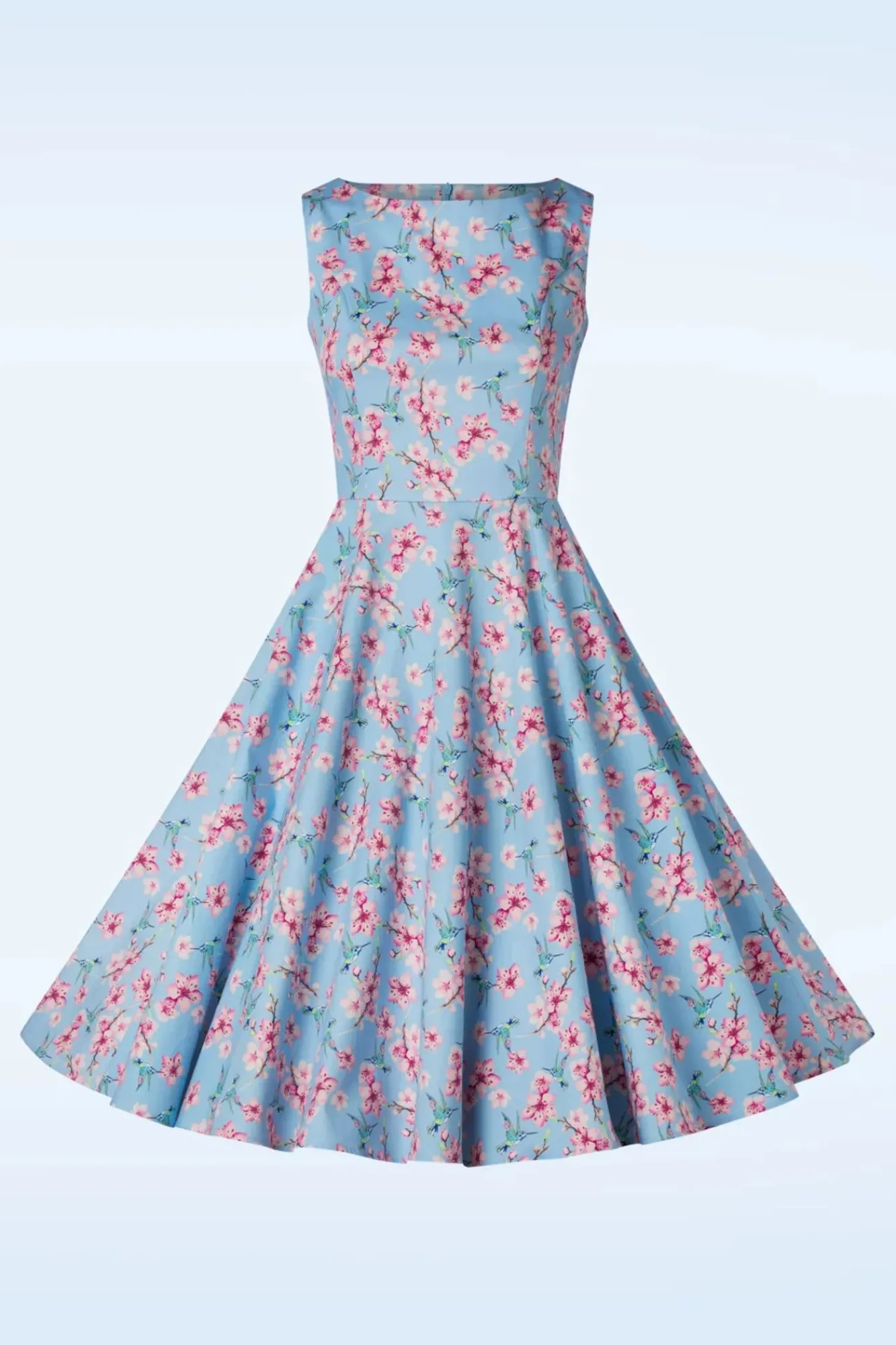 Store Topvintage Boutique Collection Exklusiv Bei Topvintage ~ Adriana Floral Swing Kleid In Hellblau