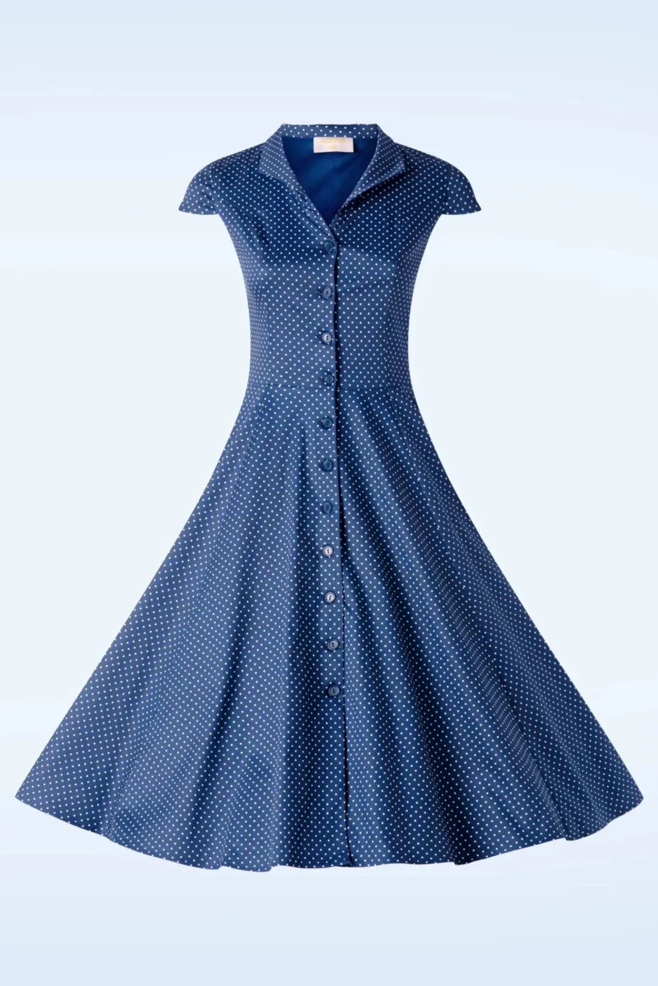 Cheap Topvintage Boutique Collection Exklusiv Bei Topvintage ~ Angie Polkadot Swing Kleid In Marineblau Und Weis