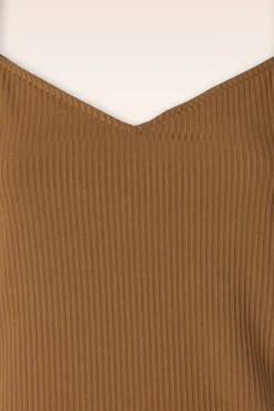 Hot Banned Retro Fara Top In Braun