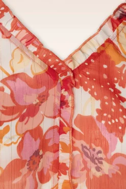 Cheap Smashed Lemon Femmy Floral Bluse In Orange