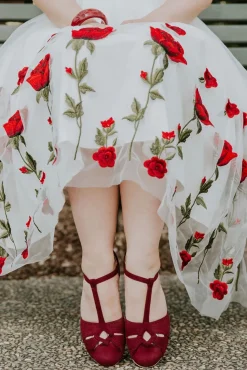 Store Charlie Stone Flache London T-Riemen In Weinrot