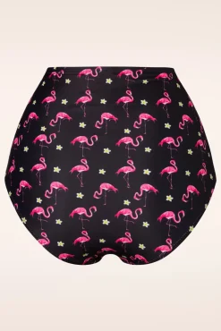 Fashion Belsira Flamingo High Waist Bikinihose In Schwarz Und Pink