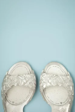 New Sunies Flexi Schmetterling Flipflop Sandalen In Perlmutt