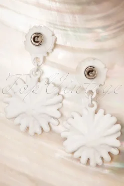 Best Topvintage Boutique Collection Freundliche Wildflower-Ohrringe In Weis