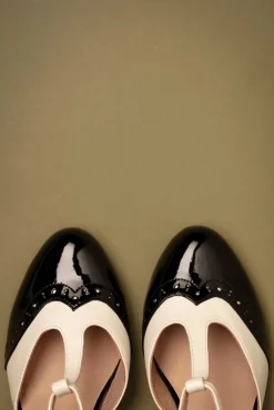 Store Chelsea Crew Gatsby Pumps Mit T-Strap In Schwarz Und Weis