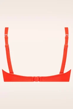 Best Sale TC Beach Gedrehtes Bikinioberteil In Sommerrot