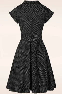 Fashion Banned Retro Gepunktetes Tanzkleid In Schwarz
