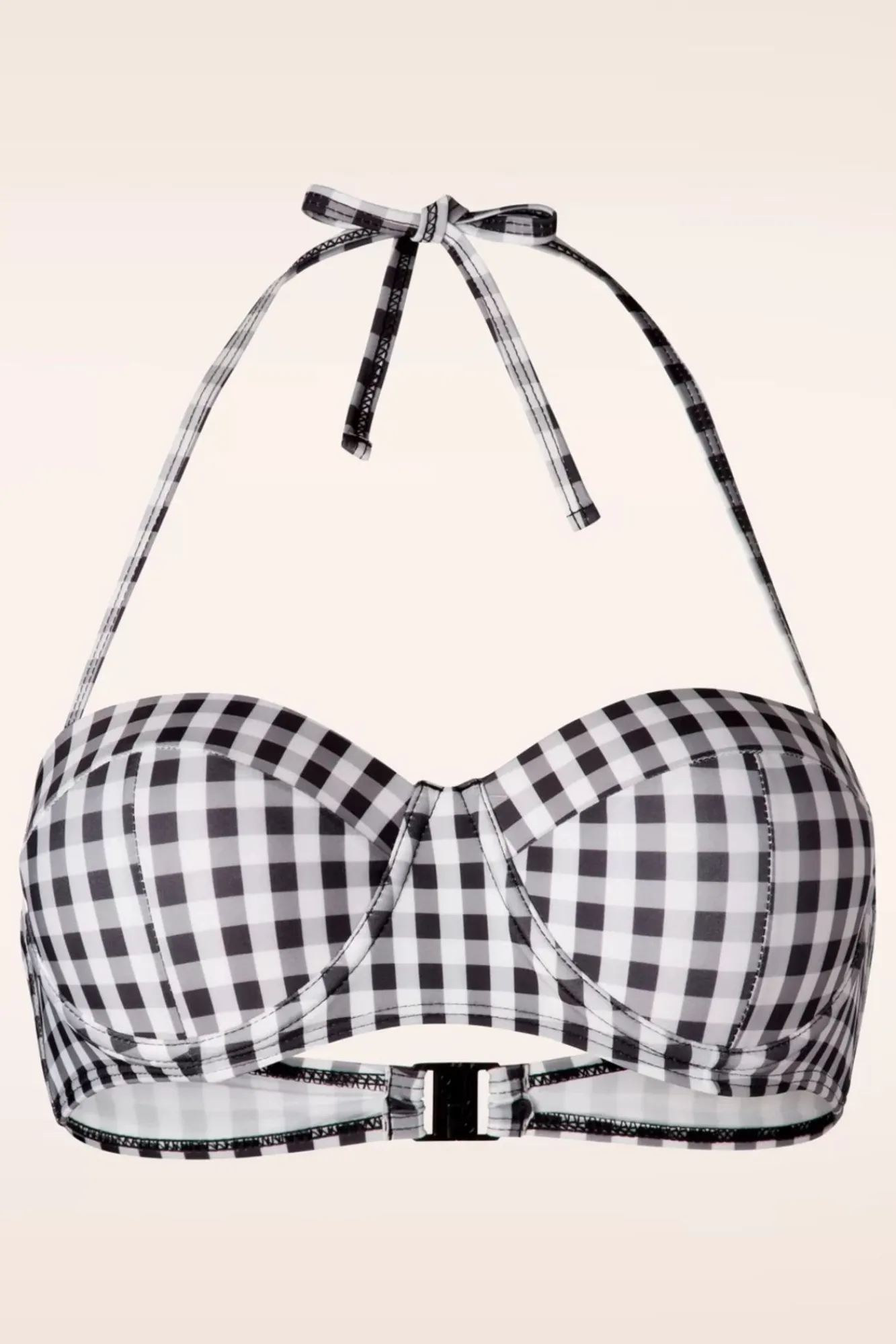 Discount Belsira Gigi Gingham-Bikinioberteil In Schwarz Und Weis