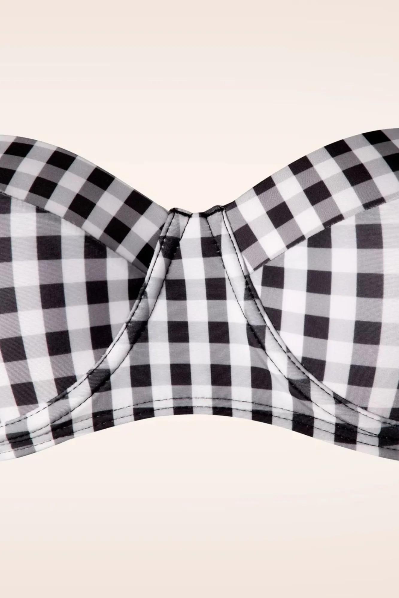 Discount Belsira Gigi Gingham-Bikinioberteil In Schwarz Und Weis