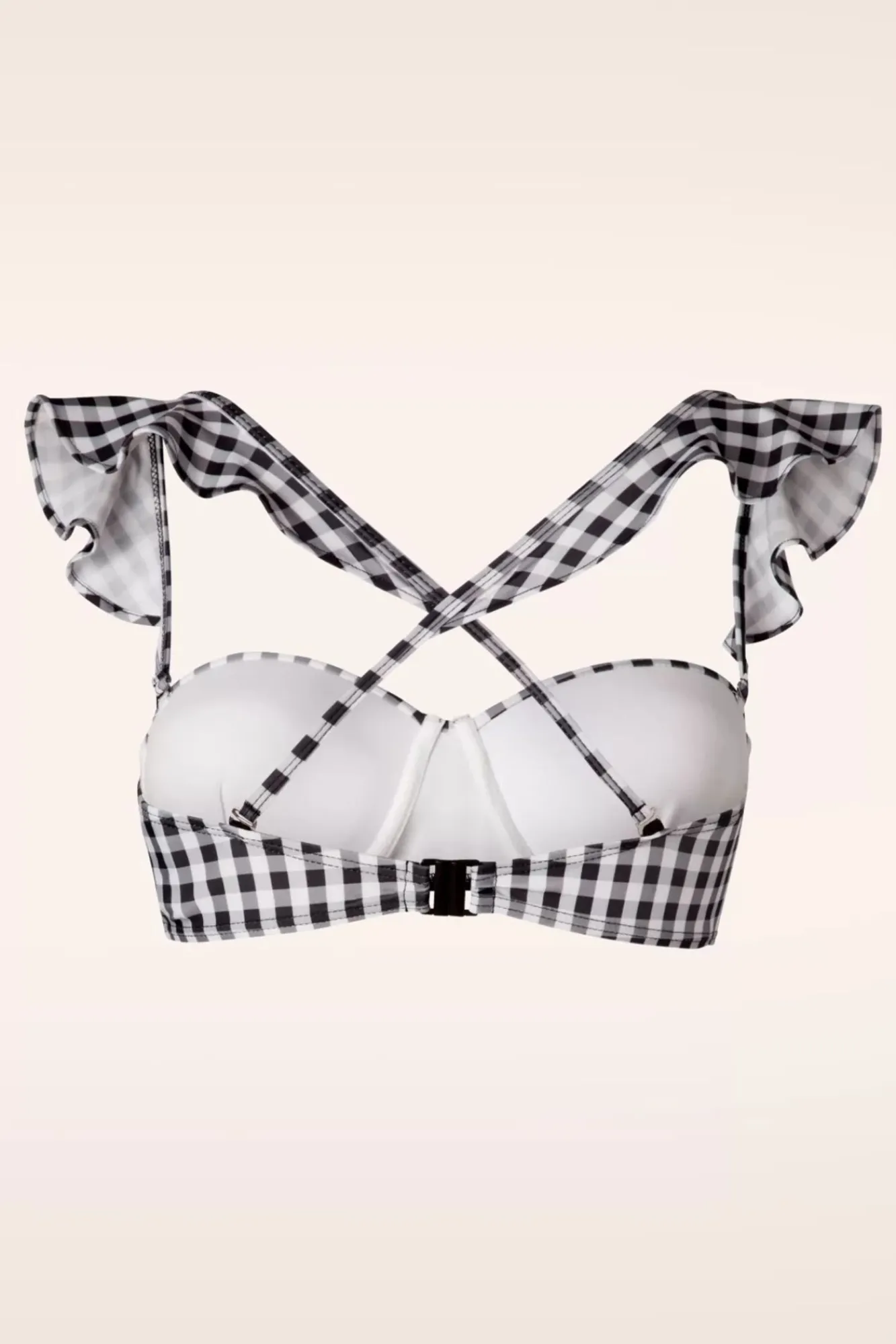 Discount Belsira Gigi Gingham-Bikinioberteil In Schwarz Und Weis