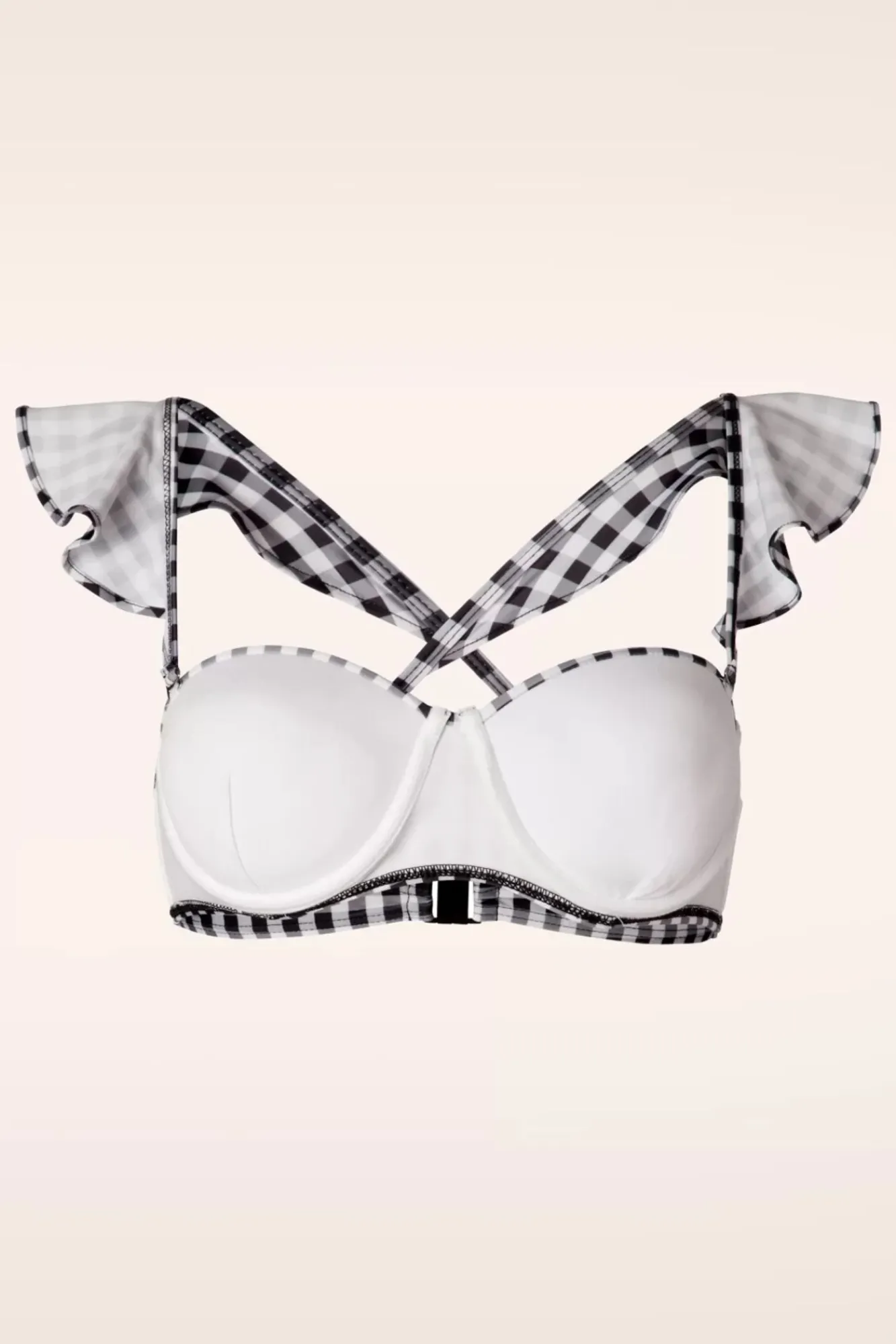 Discount Belsira Gigi Gingham-Bikinioberteil In Schwarz Und Weis
