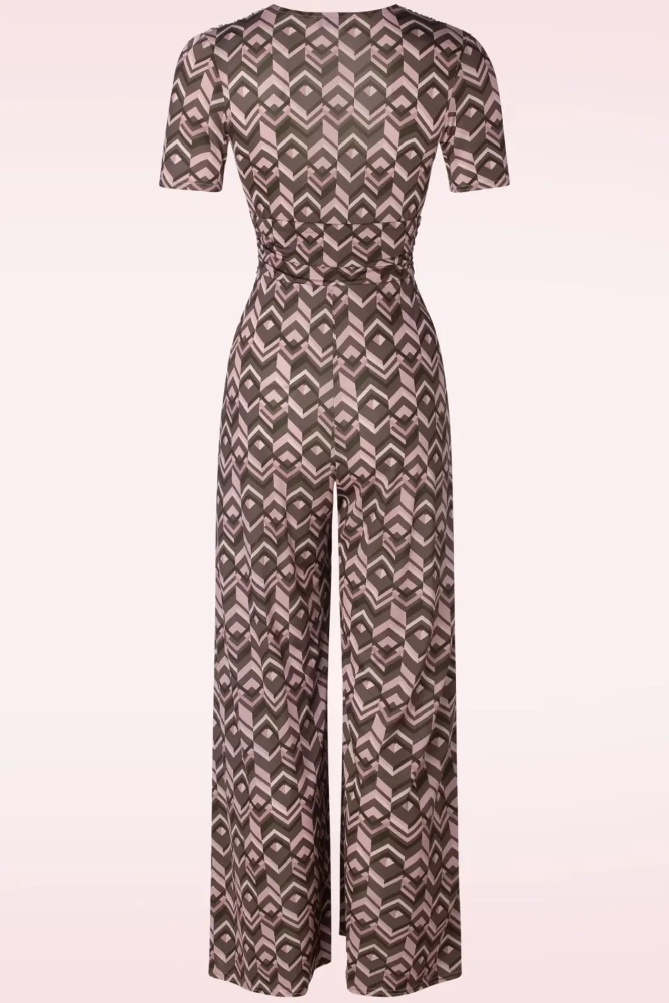 Sale Vintage Chic for Topvintage Gina Geo Print Jumpsuit In Braun