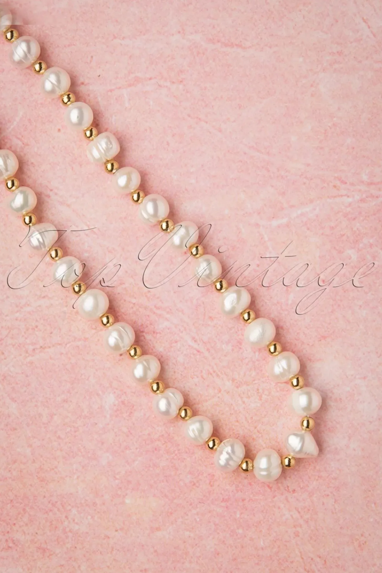 Online Topvintage Boutique Collection Give Me Pearls Halskette In Gold Und Elfenbein