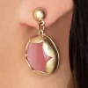 Best Sale Lovely Gold Plated Cat Eye Ohrstecker In Rosa