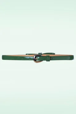 Best Banned Retro Gold Rush LackschleifenGürtel In Forrest Green