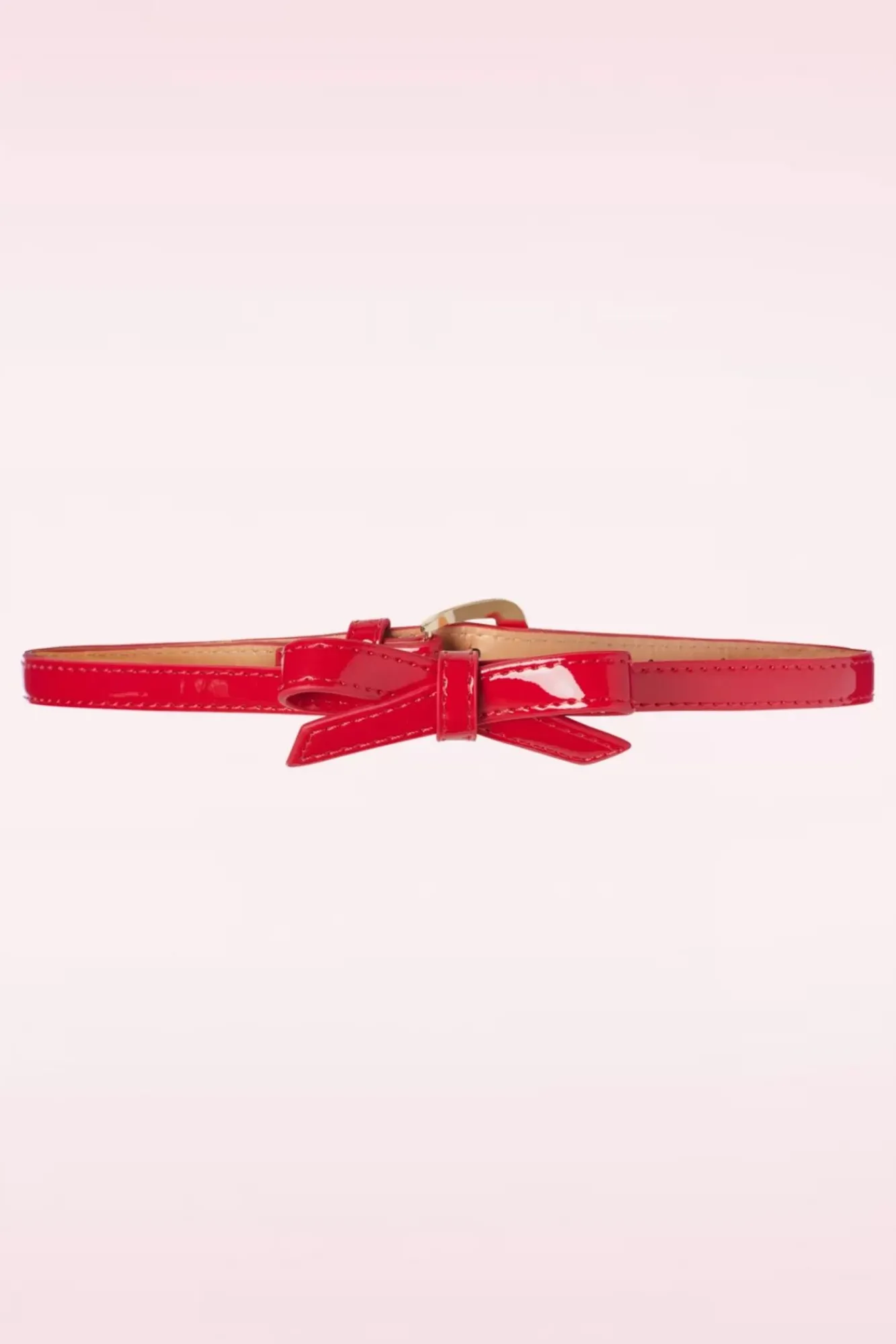 Sale Banned Retro Gold Rush Lacquer Bow Belt In Lippenstiftrot