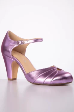 Sale Chelsea Crew Goldie Mary Jane Pumps In Lila Metallic