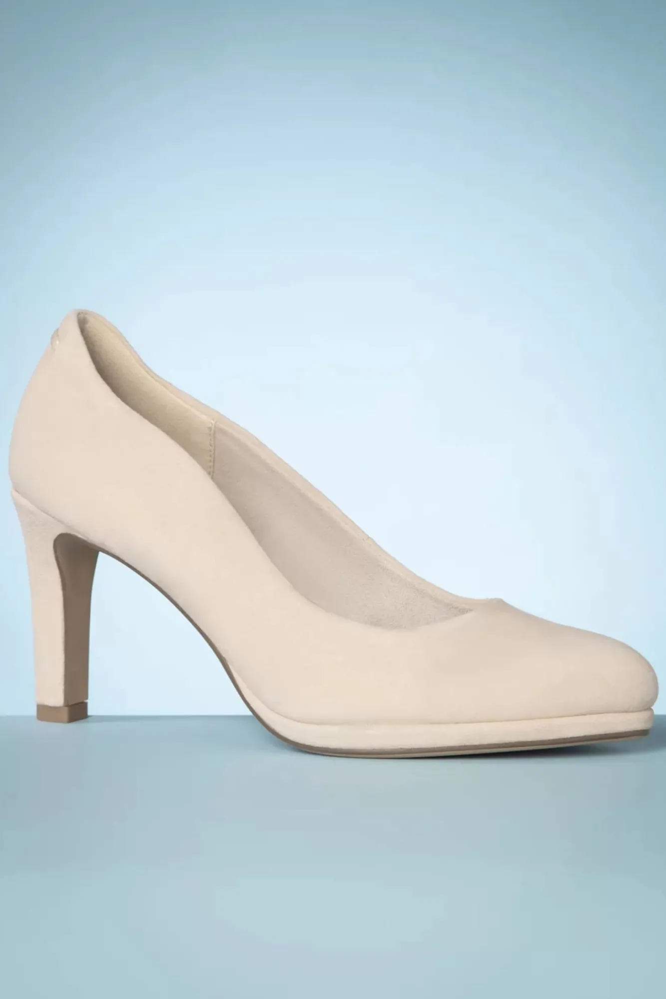 Fashion Tamaris Grazia Pumps Aus Wildleder In Hafermilchbeige
