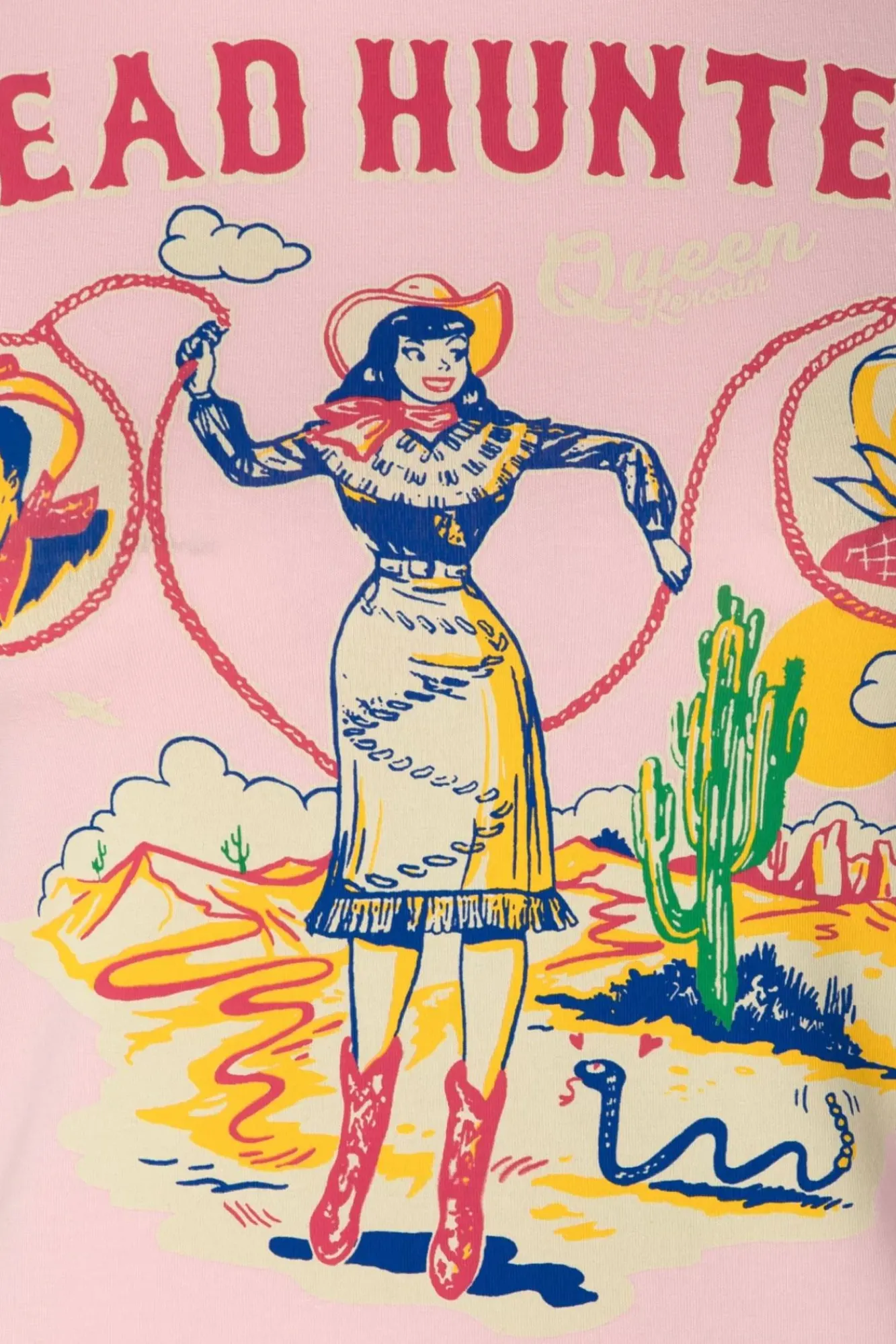 Fashion Queen Kerosin Head Hunter T-Shirt In Rosa