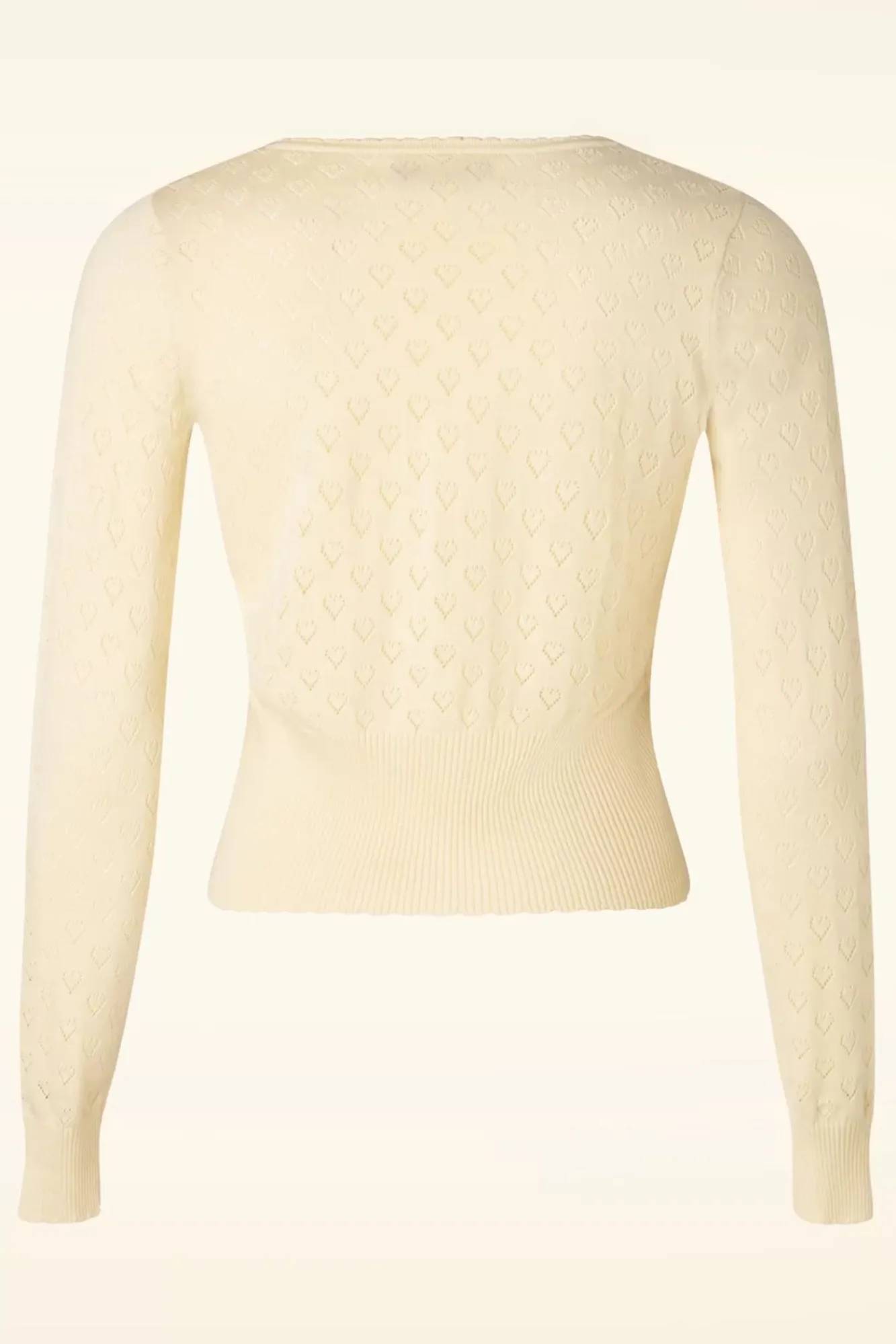 Store King Louie Heart Ajour Strickjacke In Creme