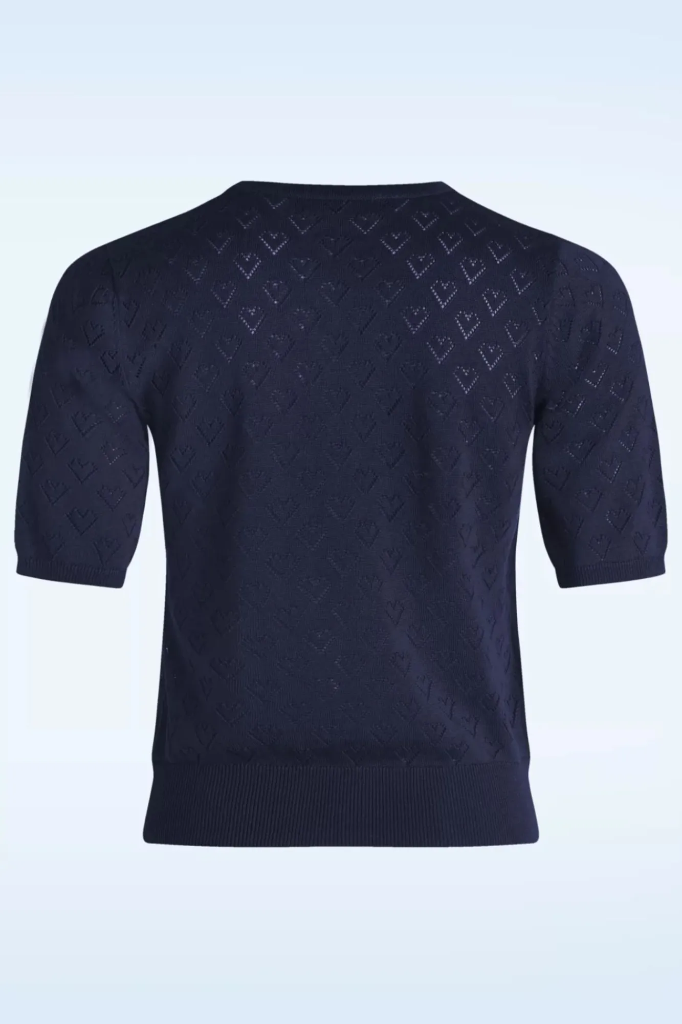 Hot Banned Retro Heart Blooms Strickjacke In Marineblau