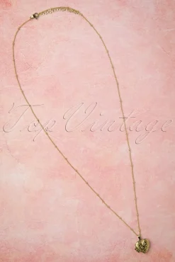 New Topvintage Boutique Collection Heart Locket Halskette In Gold