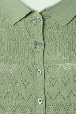 Discount Banned Retro Heart Waves Strickjacke In Grun