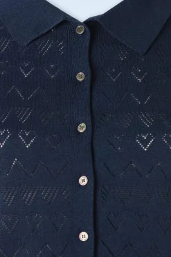 Cheap Banned Retro Heart Waves Strickjacke In Marineblau