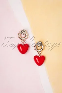 Best Sale Sweet Cherry Herz- Und Perlenohrringe In Rot