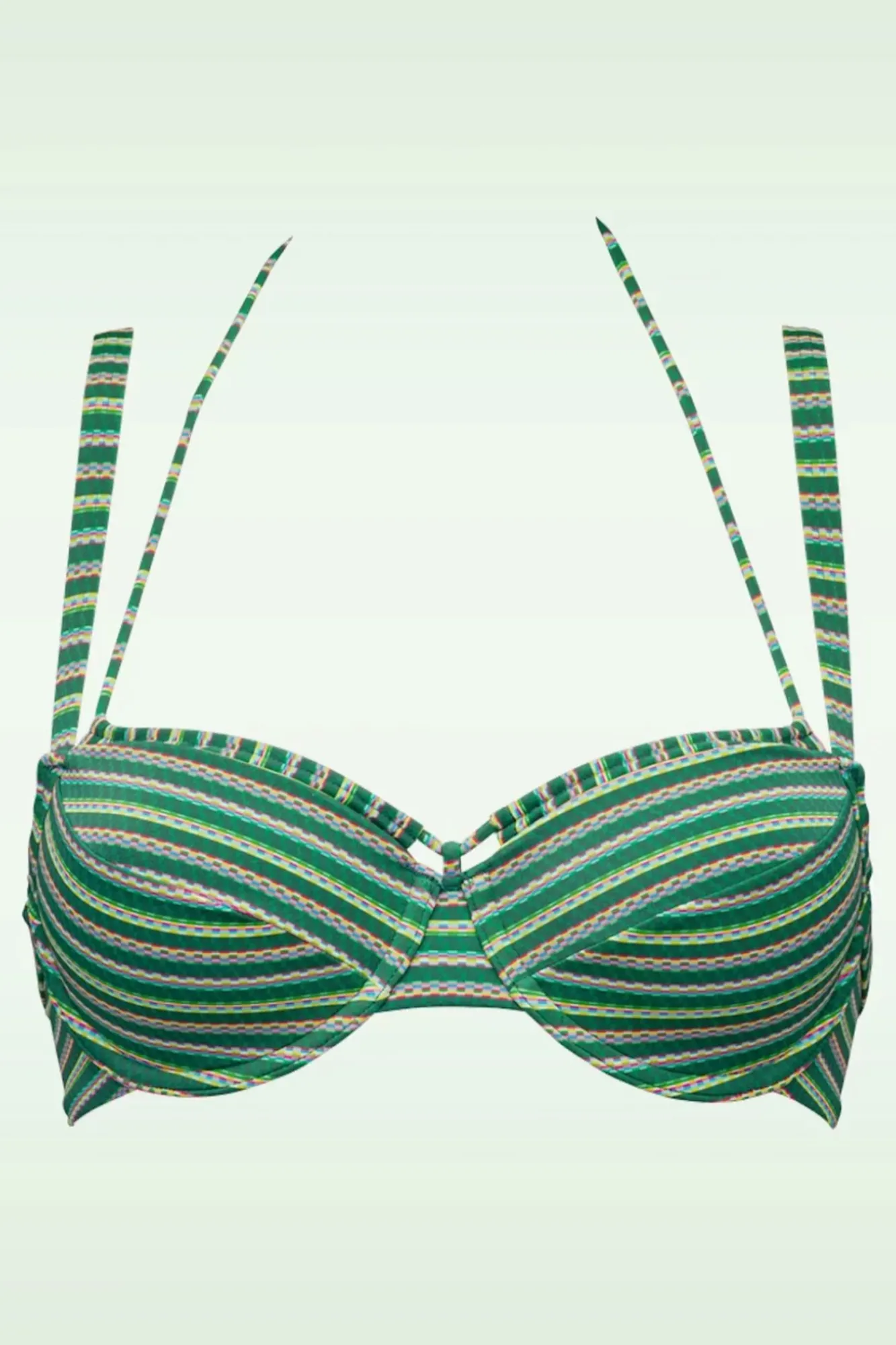 Shop Marlies Dekkers Holi Vintage Balconette Bikini Top In Botanical Garden Grun