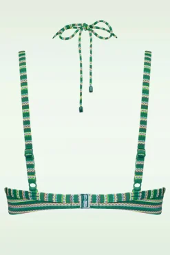 Shop Marlies Dekkers Holi Vintage Balconette Bikini Top In Botanical Garden Grun