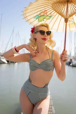 New Marlies Dekkers Holi Vintage Balcony Bikinioberteil In Blau Und Ecru