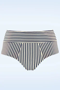 Discount Marlies Dekkers Holi Vintage High Waist Bikinihose In Blau Und Ecru