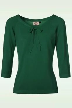 Fashion Banned Retro Hubsches Illusions-Top In Flaschengrun