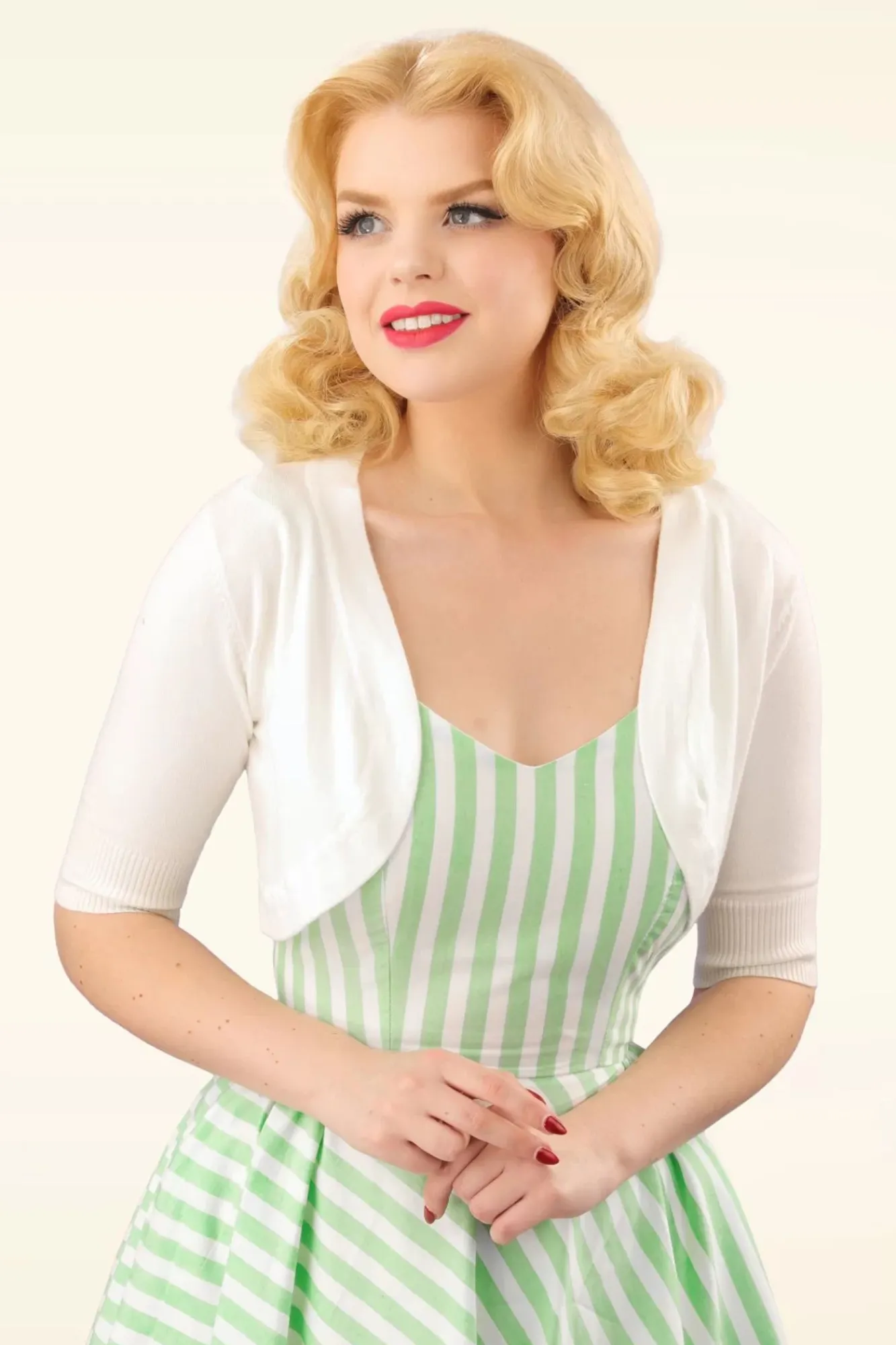 Fashion Banned Retro Hudson Bolero In Elfenbeinweis